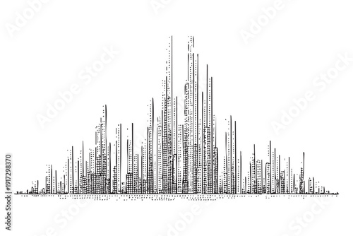Abstract sound wave equalizer bars, digital audio visualization, music spectrum, vector illustration on transparent background.