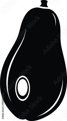 Εκτύπωση καμβά A black pear shaped object with a small circular indentation and a tiny protrusi