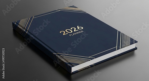 2026 Diary or Planner on a Grey Background