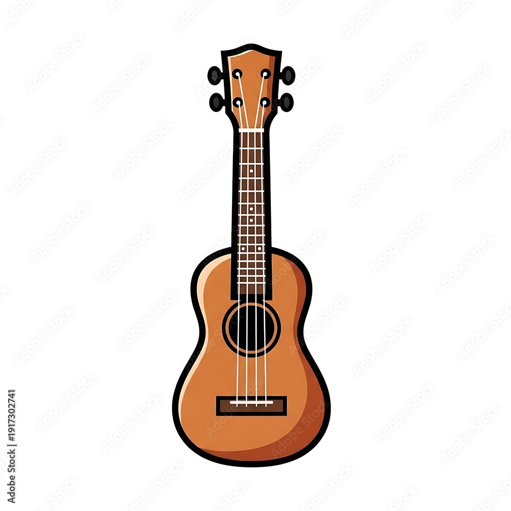 Fototapeta premium Ukulele Musical Instrument Vector Illustration.