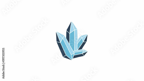 Tableau sur toile Blue Crystal Structure with Sharp Edges.