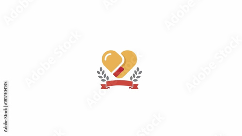Golden Hearts Emblem with Laurel Wreath.