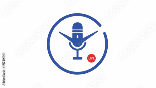 Microphone Icon Logo Design Element.