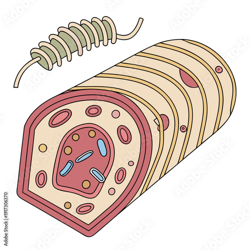 Hyper realistic of a neuron cell with axon biology