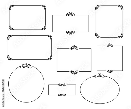 6519.eps  Set of vector retro frames with place for text linear design  . From the largest and best collection of frames.
