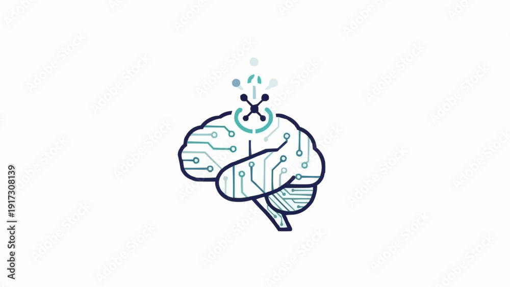 Obraz premium Human Brain with Idea Bulb Illustration.