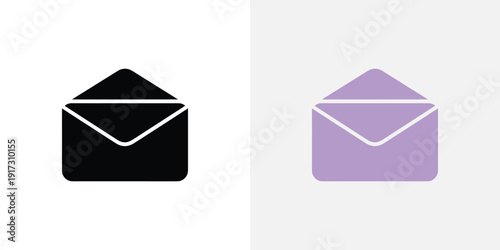 Black and purple envelope white symbol