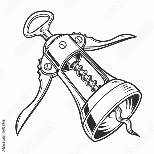 Wine bottle corkscrew with spring mechanism wine corkscrew