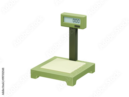 Digital Weighing Scale with Zero Display icon illustration 3d rendering