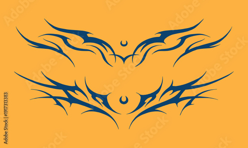 hand drawn bundle spike neo tribal cyber tribal illustrations