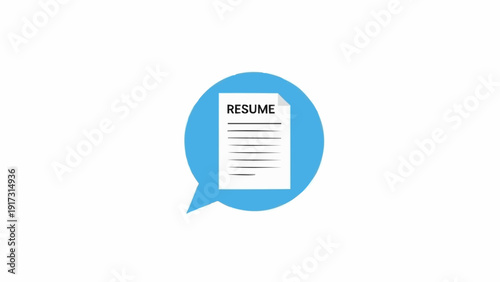 Resume Document in Speech Bubble Icon.