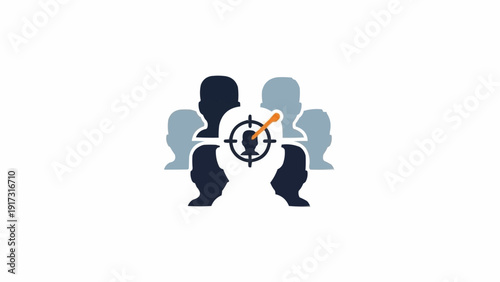 Diverse group of people icons meeting.