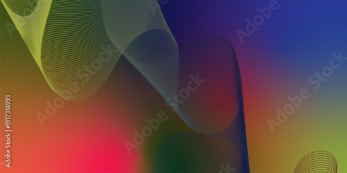 OliveDrab  red cyan and navy azure abstract shape grainy gradient background with black noisy texture for wide banner poster and header design