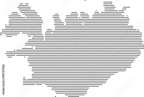Iceland Map Silhouette with Administrative Regions and Outline Vector Set
