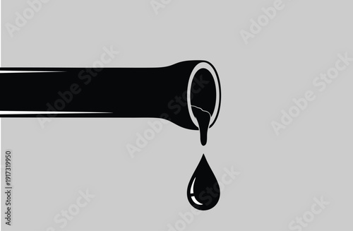 Illustration of the Concept of Water Dripping from a Pipe