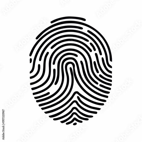 Fingerprint icon. Simple vector illustration on black and white background
