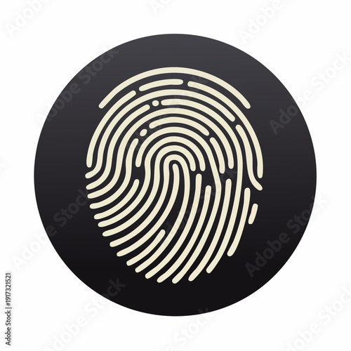Fingerprint icon. Simple vector illustration on black and white background