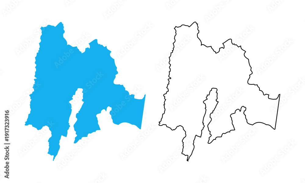 Obraz premium map of Cundinamarca is a Department of Colombia. Map with detailed outlines and blue silhouettes