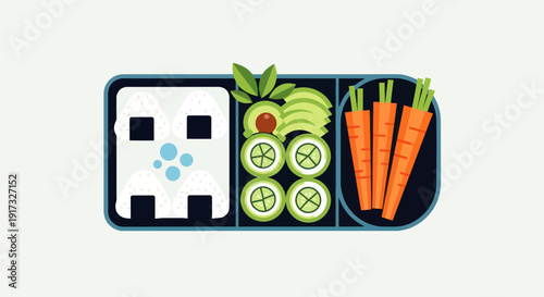 Healthy bento box with fresh vegetables