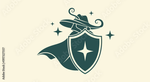 Heroic figure with shield and cape