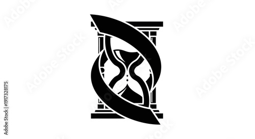 Hourglass silhouette graphic on white