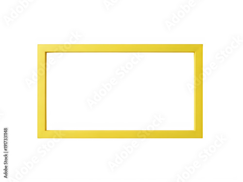A large, rectangular, yellow frame with a white center, set against a white background