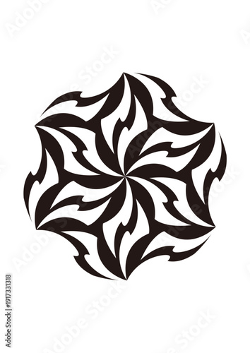 服の模様やタトゥー、ファッションにも映えるトライバルデザイン、ベクター素材、イラスト素材	