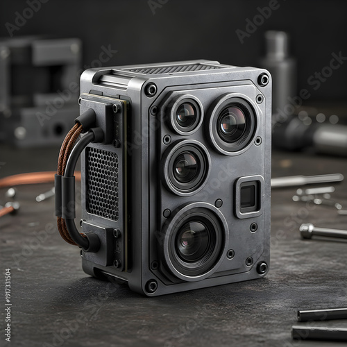 Rugged Industrial Smartphone Camera Block In Modern Tech Lab