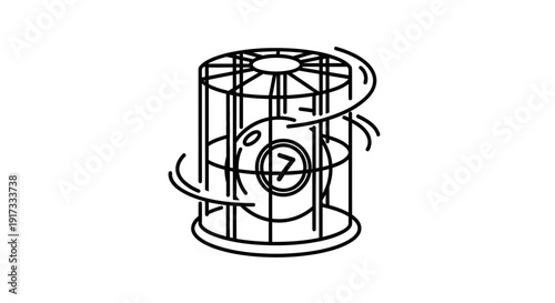 Bingo Lottery Ball Spinning in Cage - Gambling Game Concept