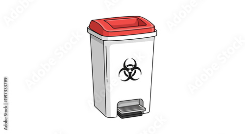 Biohazard Waste Bin with Biohazard Symbol and Foot Pedal for Safe Disposal