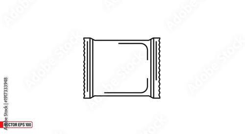 Blank Food Bar Wrapper Packaging Mockup, Isolated on White Background, Vector Illustration