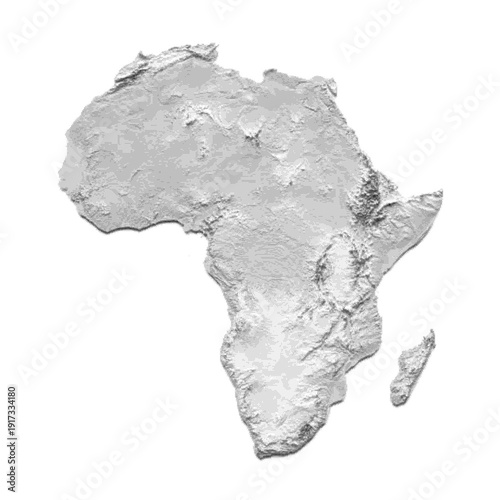 Halftone Africa Map With Terrain Detail and Dot Pattern Texture
