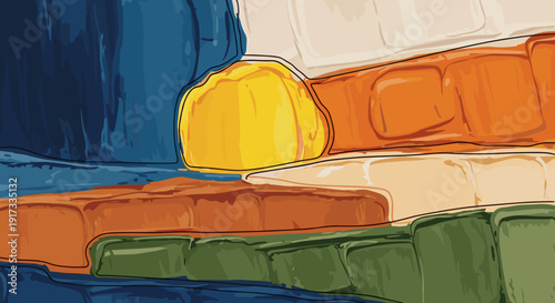 Abstract Art Painting with Shapes.