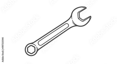 Adjustable Wrench Tool Illustration 1.