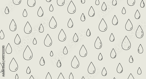 Black Outline Raindrop Pattern Background.
