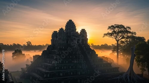 angkor wat at sunset