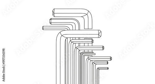 Set of Allen Wrenches Isolated.
