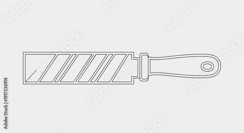 Simple Line Drawing of Putty Knife.