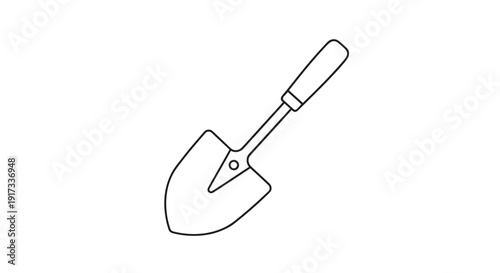 Simple Line Drawing of Shovel 2.