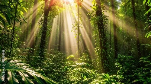 tropical forest in the morning