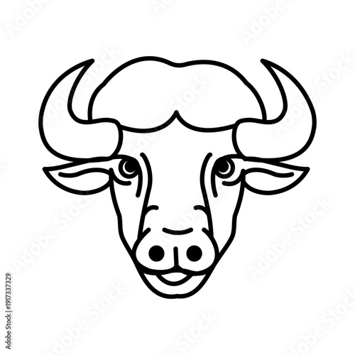Bison Face Line icon. Vector Illustration