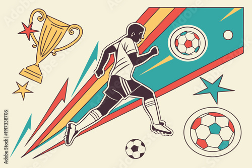 Abstract geometric vector art expressing speed power and athletic performance illustration.