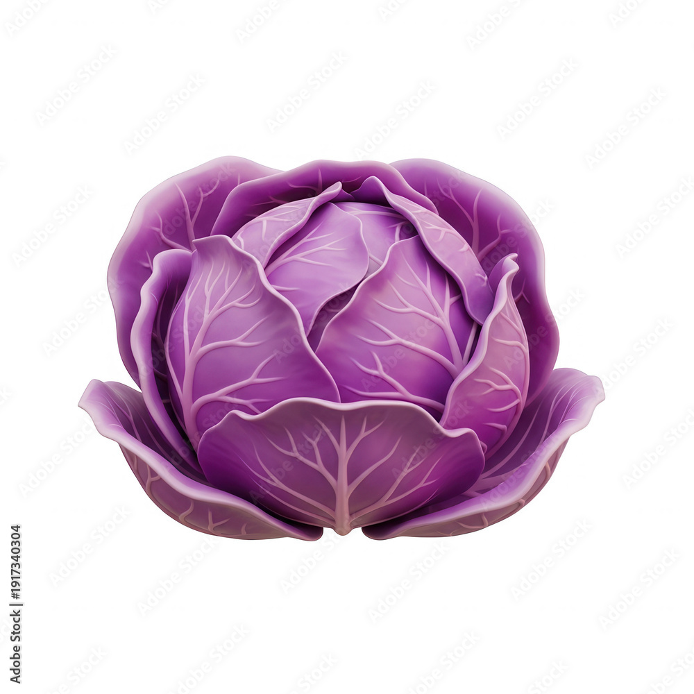 Obraz premium Purple cabbage on white background