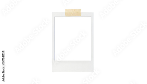 Billede på lærred A Polaroid photo mockup frame taped down