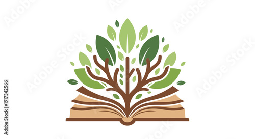 Wallpaper Mural Tree of Knowledge Book Logo - Education, Learning & Intellectual Growth Torontodigital.ca