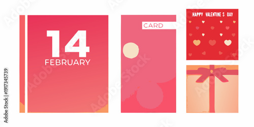 Valentine s day themed graphic with numbers hearts and a gift box