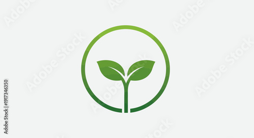Green Sprout Seedling in Circle Logo - Nature & Growth Concept