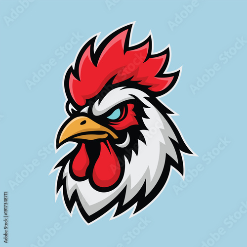rooster mascot logo illustration vector design template modern style eps 10