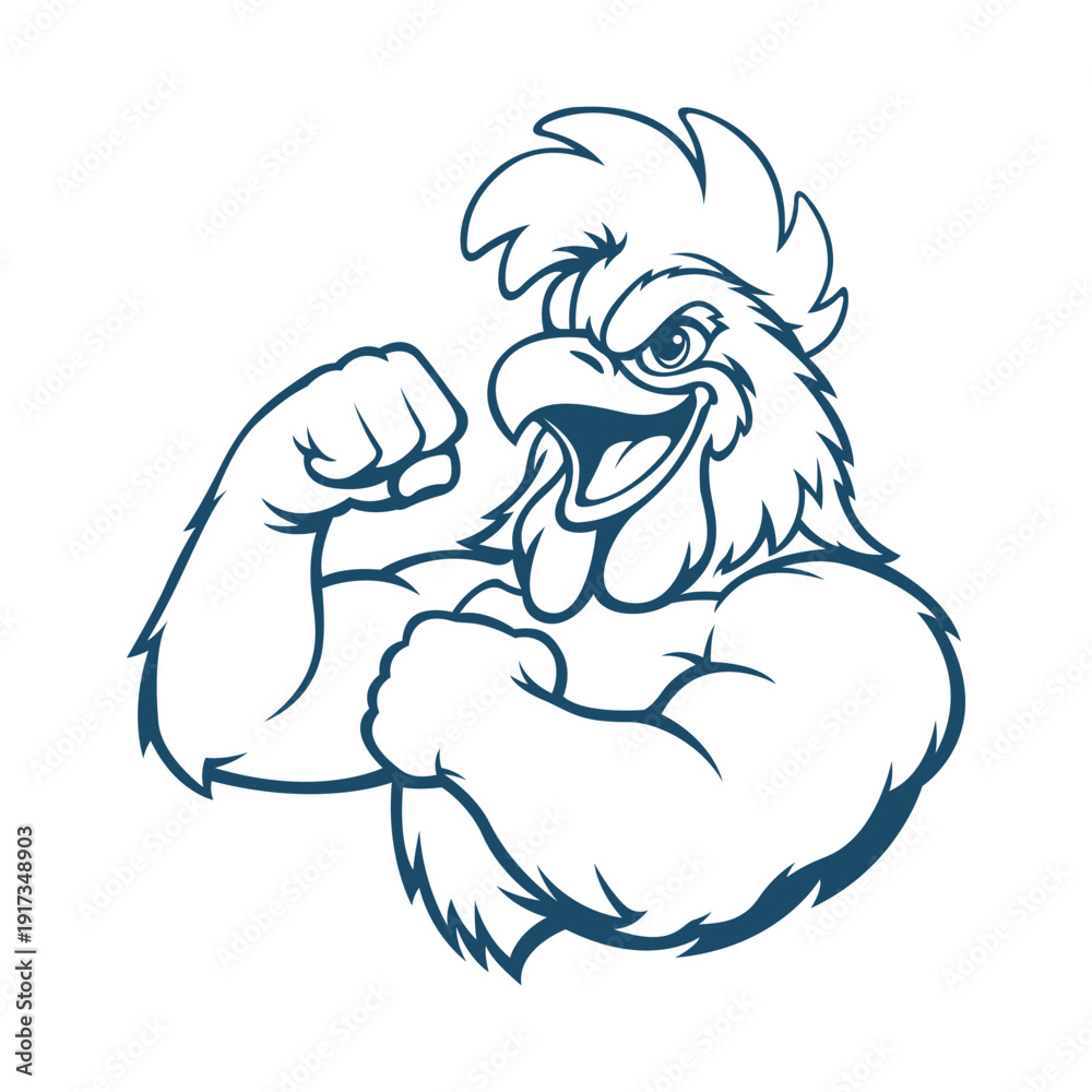 Naklejka premium rooster mascot logo illustration vector design template modern style eps 10
