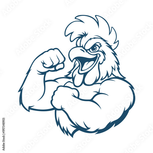 rooster mascot logo illustration vector design template modern style eps 10